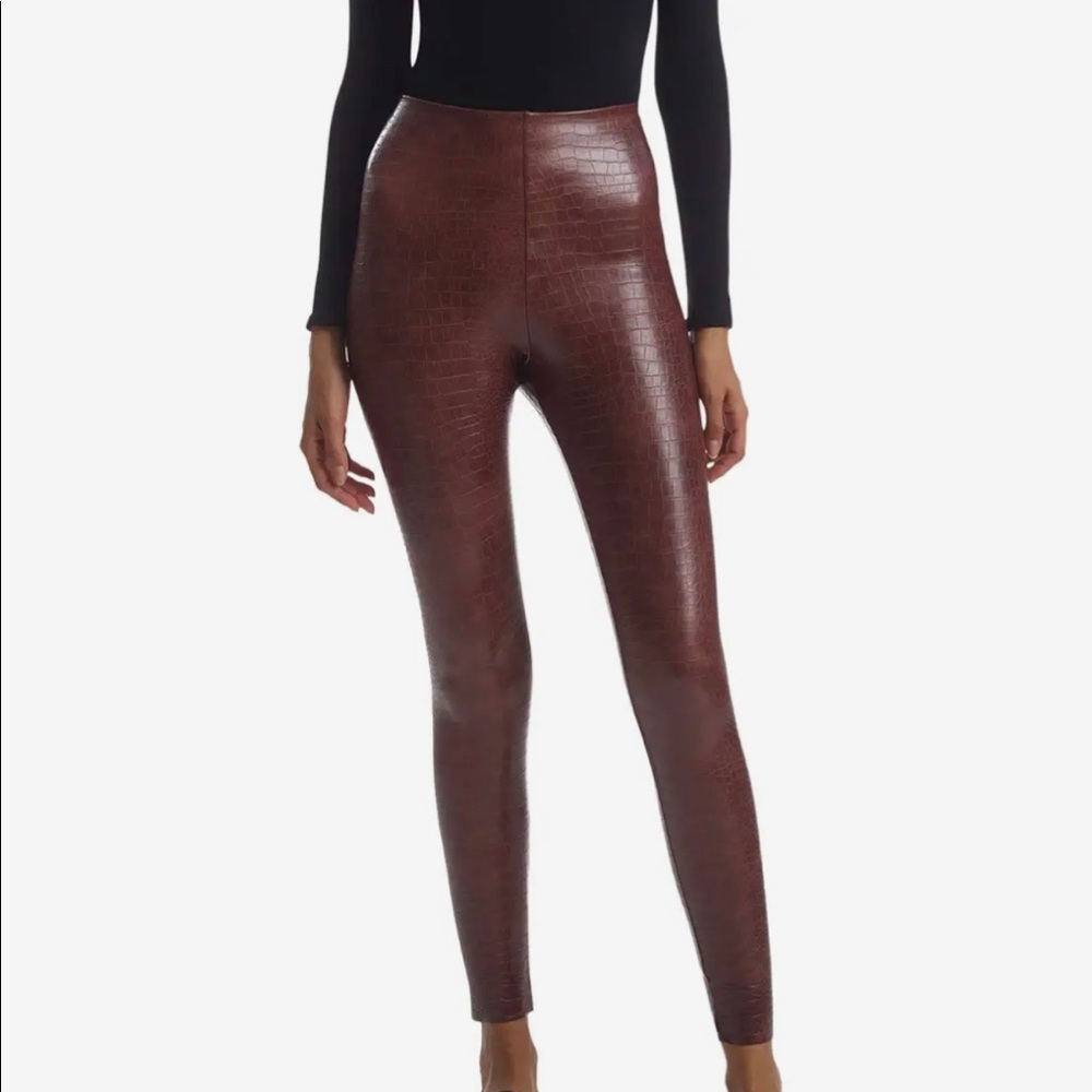 Brown Croc Commando Leggings